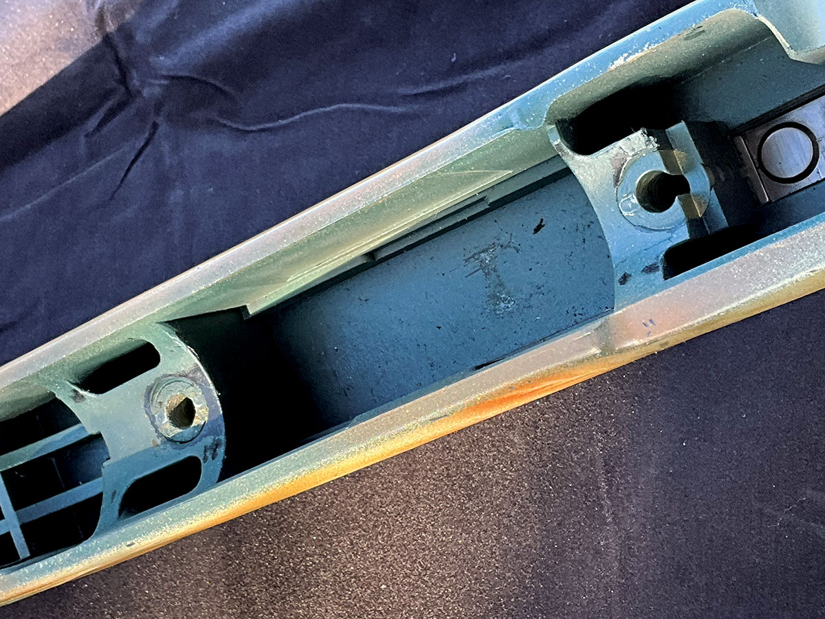 The Savage Model 12 FVSS had aluminum pillars molded into the stock to provide secure bedding. Even using mixed headstamp range brass didn’t hamper the rifle’s accuracy. All were well within a minute of prairie dog.